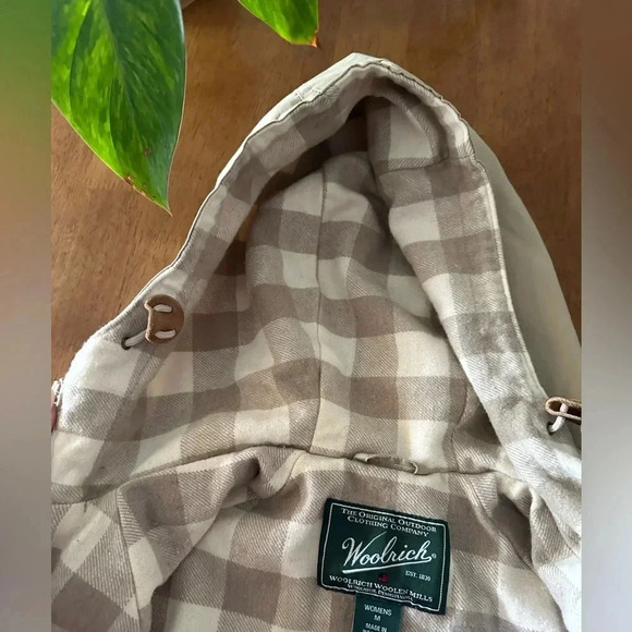 Woolrich Women’s Wool Lined Khaki Mountain Parka Field Jacket Medium Hooded - Picture 10 of 16